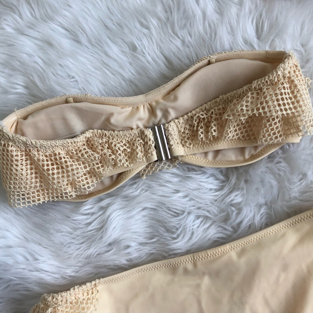 Ruffled Yellow Bandeau Bikini Swim Suit Ba… - Picture 3 of 6